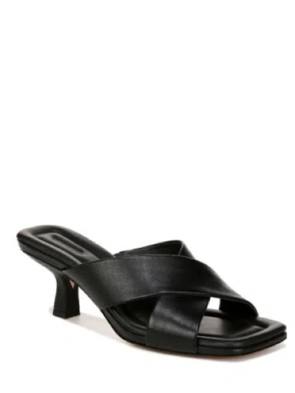 Vince Cecila Crisscross Black Leather Kitten Heel Sandals Size 9